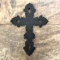 56414 - CAST IRON FLEUR DE LI WALL CROSS